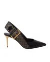 Balmain Ruby 75mm Monogram-jacquard Slingback Pumps In Black