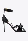 Balmain Patent Leather Ruby Pumps With Flower Detail In Black