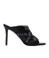 Balmain Square-headed High-heeled Sandals In Black