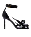 Balmain Patent Leather Ruby Pumps With Flower Detail In Black