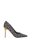 Balmain Ruby 100mm Monogram-jacquard Pumps In Ivory