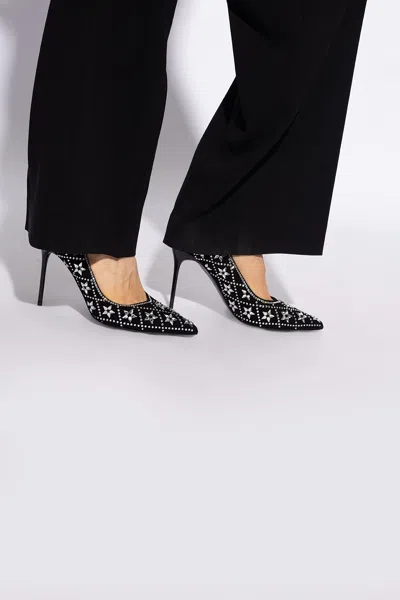 Balmain Ruby 95mm Crystal-embellished Pumps In Noir