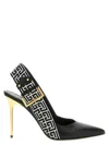 Balmain 95mm Signature Pb Monogram Slingback Heeled Pumps