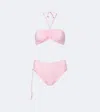 Balmain Ruched Bikini In Pink