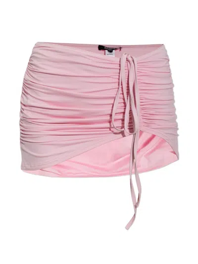 Balmain Ruched Drawstring Beach Skirt In Pink