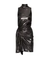 Balmain Ruched Sleeveless Mini Dress In Black