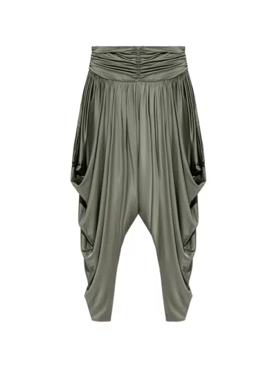 Balmain Ruched Trousers In Gray