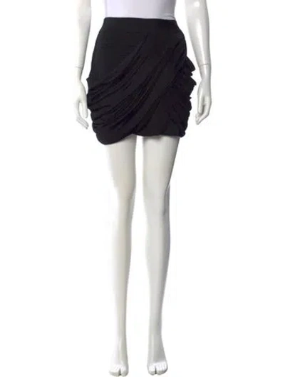 Pre-owned Balmain Ruffle Embellishment Midi Length Skirt In Black