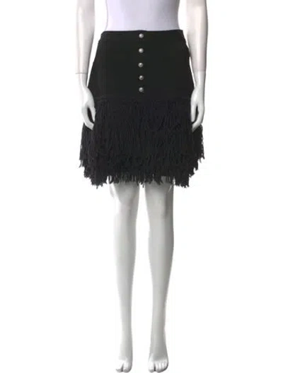 Pre-owned Balmain Ruffle Embellishment Mini Skirt In Black