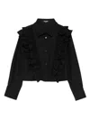 Balmain Ruffle-trimmed Shirt In Black