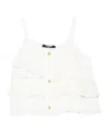 Balmain Ruffled Buttoned Top In White
