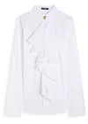 Balmain Jabot Collar Popeline Coton Shirt