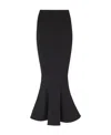 Balmain Ruffled-hem Midi Skirt In Black
