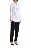 Balmain Cotton Poplin Ruffled Shirt