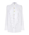 Balmain Cotton Poplin Ruffled Shirt