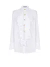 Balmain Poplin Shirt With Ruffles In White