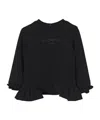 Balmain Ruffled Sequined Sweater In Black