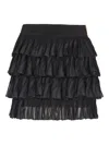 Balmain Short Ruffled Knit Skirt