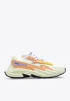 Balmain Run-row Panelled Leather Trainers In Cream