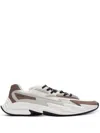 Balmain Run-row Leather Sneakers In White