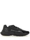 Balmain Black Run-row Leather Sneakers In Black