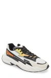 Balmain Run-row Leather And Nylon Trainers In White/yellow Multi