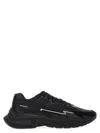 Balmain Black Run-row Leather Sneakers In Black