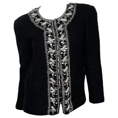 Pre-owned Balmain Runway  Crystals And Faux Pearls Embellished Jacket, 2009 Spring Rtw In Black