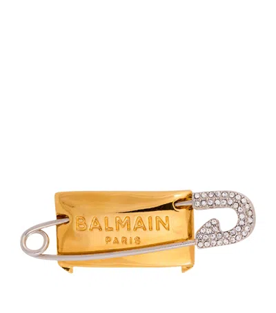 Balmain Safety Pin Brooch In Gold