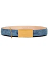 Balmain Safety-pin Denim Belt In Blue