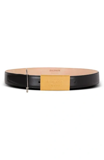Balmain Safety Pin Leather Belt In Multi