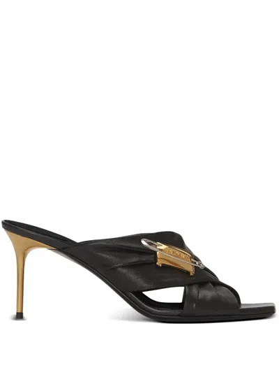 Balmain Safety Pin Mules In Blue