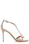 Balmain Lips Suede Sandals In Neutral