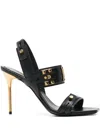 Balmain B-buzz 95 Leather Slingback Sandals In Black