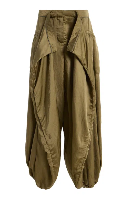 Balmain Sargon Twill Pants In Green