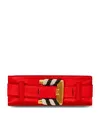 Balmain Satin Anthem Clutch Bag In Red