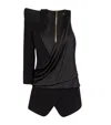 Balmain Black Asymmetric Structured Blouse Jacket In Black