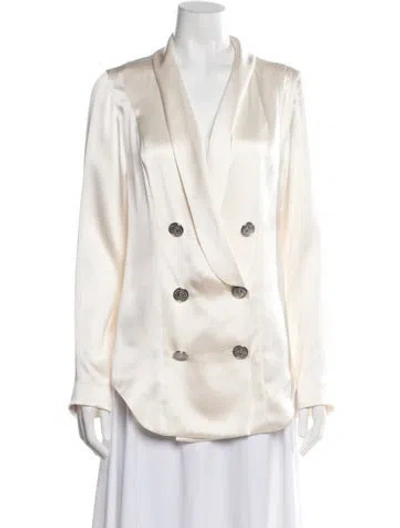 Pre-owned Balmain Satin Blazer In Neutral