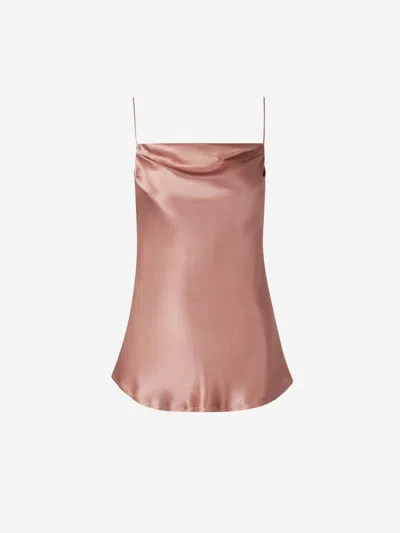 Balmain Satin Draped Top In Pink