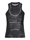 Balmain Satin Jersey Tank Top In Black