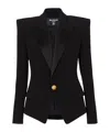 Balmain Cotton-blend Single-breasted Blazer In Black