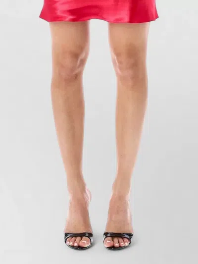 Balmain Satin Mini Dress Fluid Neckline Straps In Red