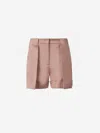 Balmain Satin Plank Bermuda Shorts In Golden Rose