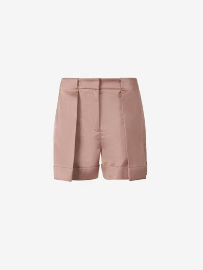 Balmain Satin Plank Bermuda Shorts In Pink