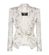 BALMAIN SATIN REDCURRANT PRINT BLAZER