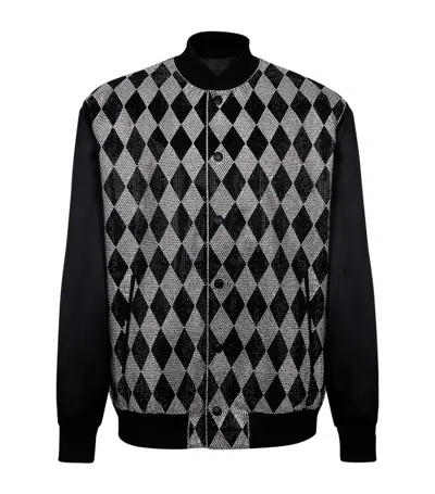 Balmain Rhinestone-embellished Bomber Jacket In Black