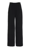 Balmain Tailored Straight Leg Crepe Pants In Black