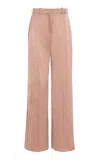 Balmain Satin Straight-leg Pants In Pink
