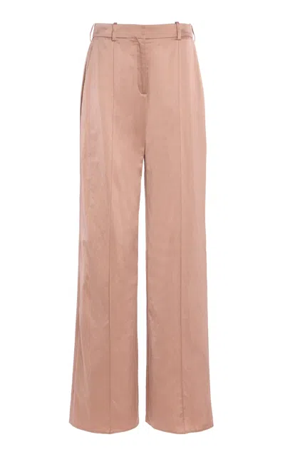 Balmain Satin Straight-leg Pants In Pink
