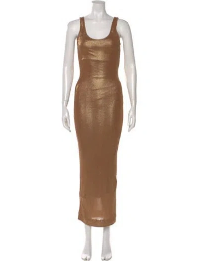 Pre-owned Balmain Scoop Neck Long Dress